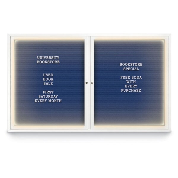 Indoor Enclosed Combo Board, 42"x32", Black Frame/White Porc & Amethyst